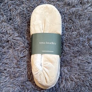 Vera Bradley Cream Fleece Slipper Socks
